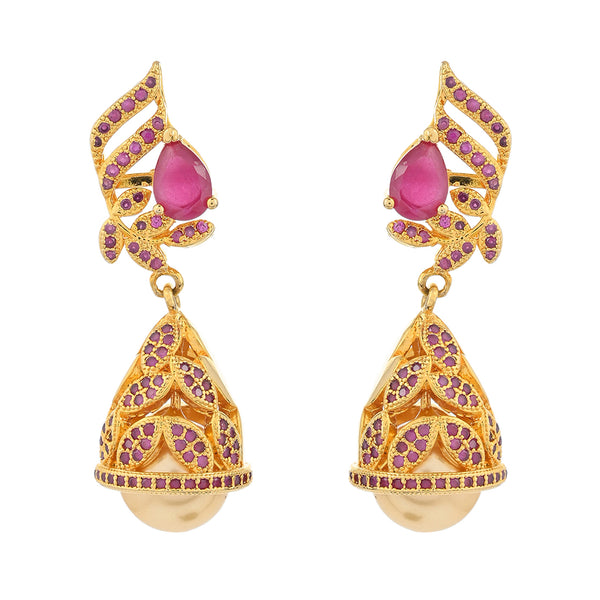 Gold earrings jhumka design on sale grt