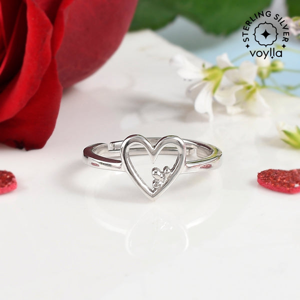 925 Sterling Silver Heart Shaped Ring – VOYLLA