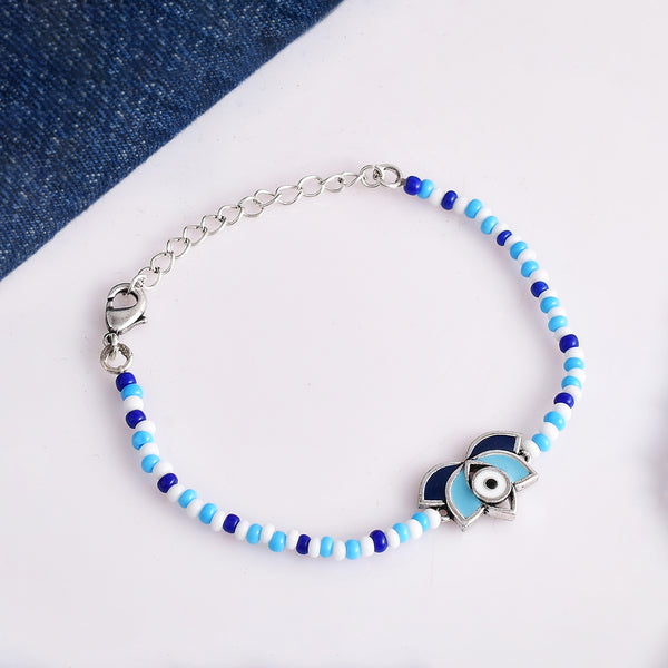 Evil eye fancy on sale bead pull chain bracelet