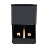 Elegant Golden Tie Pin and Cufflink Set