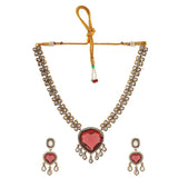 Antique Opulance Elegant Red Stone Necklace Set