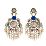 Antique Opulance Statement Multicolor Chandbali Earrings