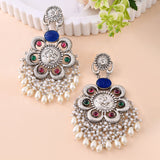 Antique Opulance Statement Multicolor Chandbali Earrings