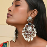 Antique Opulance Statement Multicolor Chandbali Earrings