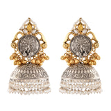 Antique Opulance Statement Chandbali Jhumka Earrings