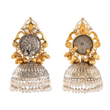 Antique Opulance Statement Chandbali Jhumka Earrings