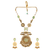 Antique Opulance Elegant Green Stone Necklace Set