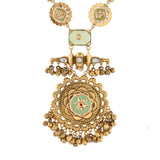 Antique Opulance Elegant Green Stone Necklace Set