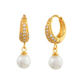 Sparkling Essentials Pearly Tara Hoop Earrings