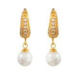 Sparkling Essentials Pearly Tara Hoop Earrings