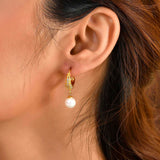 Sparkling Essentials Pearly Tara Hoop Earrings