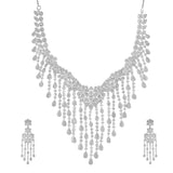 Sparkling Opulance Cascading Teardrop American Diamond Necklace Set