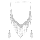 Sparkling Opulance Cascading Teardrop American Diamond Necklace Set