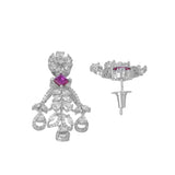 Sparkling Opulance Lilac Vines American Diamond Necklace Set