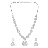 Sparkling Opulance Diamond Halo American Diamond Necklace Set