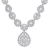 Sparkling Opulance Diamond Halo American Diamond Necklace Set