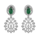 Sparkling Opulance Stunning Green American Diamond Necklace Set