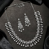 Sparkling Opulance Elegant Teardrop American Diamond Necklace Set