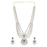 Sparkling Opulance Glorious Blue American Diamond Necklace Set