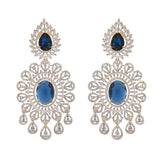 Sparkling Opulance Glorious Blue American Diamond Necklace Set