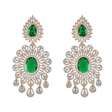 Sparkling Opulance Glorious Green American Diamond Necklace Set