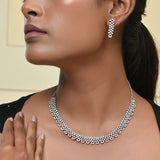 Sparkling Opulance Shimmering American Diamond Necklace Set