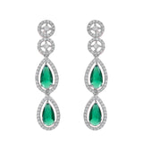 Sparkling Essentials Emerald Cascade Layered American Diamond Necklace Set