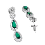 Sparkling Essentials Emerald Cascade Layered American Diamond Necklace Set