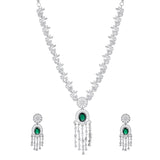 Sparkling Essentials Mystic GreenfallAmerican Diamond Necklace Set