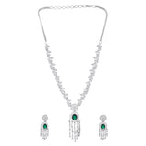 Sparkling Essentials Mystic GreenfallAmerican Diamond Necklace Set