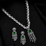 Sparkling Essentials Mystic GreenfallAmerican Diamond Necklace Set