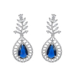 Sparkling Essentials Sapphire LeafyAmerican Diamond Necklace Set