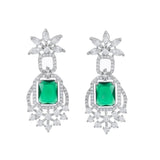 Sparkling Essentials Gleaming Emerald American Diamond Necklace Set