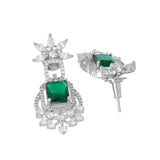 Sparkling Essentials Gleaming Emerald American Diamond Necklace Set