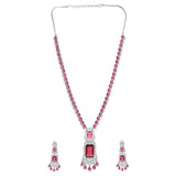 Sparkling Essentials Scarlet Bliss American Diamond Necklace Set