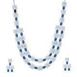 Sparkling Essentials Blue Sparkle American Diamond Necklace Set