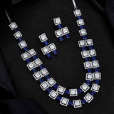 Sparkling Essentials Blue Sparkle American Diamond Necklace Set