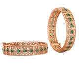 Sparkling Elegance Dazzling Green Kundan American Diamond Bangles