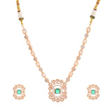 Kundan Opulance Royal Filigree Emerald Necklace Set