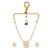 Kundan Opulance Royal Filigree Emerald Necklace Set