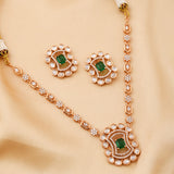 Kundan Opulance Royal Filigree Emerald Necklace Set