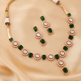 Kundan Opulance Radiant Emerald Choker Necklace Set