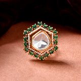 Kundan Opulance Riyasat Emerald Ring