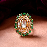 Kundan Opulance Smarag Emerald Ring