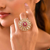 Kundan Opulance Royal Bloom Ring