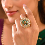 Kundan Opulance Majestic Bloom Ring