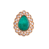 Kundan Opulance Nawabi Green Ring