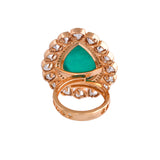 Kundan Opulance Nawabi Green Ring