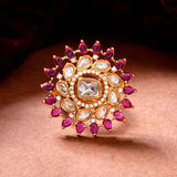 Kundan Opulance Scarlet Essence Ring