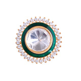 Kundan Opulance Chand Meena Emerald Ring